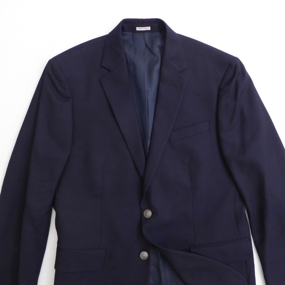 Joseph Abboud Mens Blazer Navy Blue Reda Super 110s Wool Metal Buttons 40R
